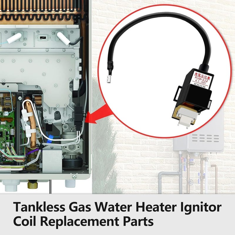 WISINY RTG20235C RTG20235BC Tankless Gas Water Heater Ignitor Coil Replacement Parts Compatible for Rheem Tankless Water Heater Parts Fixed the Error Code 11 Replace plm-112 - Image 2